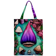 Veil Presto Psilocybin Superstition Agaric Trick Button Mushroom Sciopticon Diablerie Voodoo Fairy Zipper Classic Tote Bag by GardenOfOphir