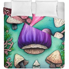 Veil Presto Psilocybin Superstition Agaric Trick Button Mushroom Sciopticon Diablerie Voodoo Fairy Duvet Cover Double Side (king Size) by GardenOfOphir