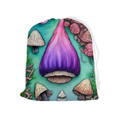 Veil Presto Psilocybin Superstition Agaric Trick Button Mushroom Sciopticon Diablerie Voodoo Fairy Drawstring Pouch (xl) by GardenOfOphir