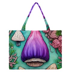 Veil Presto Psilocybin Superstition Agaric Trick Button Mushroom Sciopticon Diablerie Voodoo Fairy Zipper Medium Tote Bag by GardenOfOphir