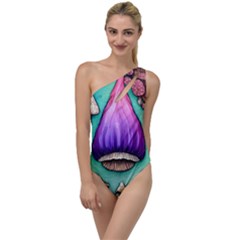 Veil Presto Psilocybin Superstition Agaric Trick Button Mushroom Sciopticon Diablerie Voodoo Fairy To One Side Swimsuit by GardenOfOphir