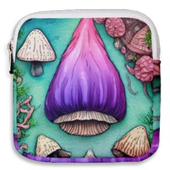 Veil Presto Psilocybin Superstition Agaric Trick Button Mushroom Sciopticon Diablerie Voodoo Fairy Mini Square Pouch by GardenOfOphir