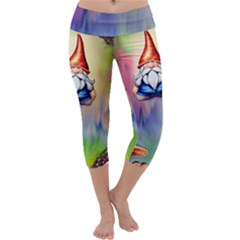 Thaumaturgy Magically Prestidigitation Sleight Of Hand Fly Agaric Abracadabra Capri Yoga Leggings by GardenOfOphir