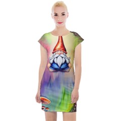 Thaumaturgy Magically Prestidigitation Sleight Of Hand Fly Agaric Abracadabra Cap Sleeve Bodycon Dress by GardenOfOphir