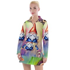 Thaumaturgy Magically Prestidigitation Sleight Of Hand Fly Agaric Abracadabra Women s Long Sleeve Casual Dress by GardenOfOphir