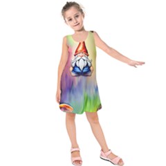 Thaumaturgy Magically Prestidigitation Sleight Of Hand Fly Agaric Abracadabra Kids  Sleeveless Dress by GardenOfOphir