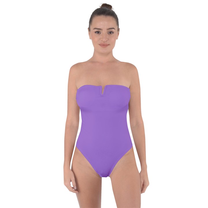 Iris Purple	 - 	Tie Back One Piece Swimsuit