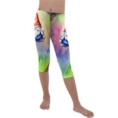 Thaumaturgy Magically Prestidigitation Sleight Of Hand Fly Agaric Abracadabra Kids  Lightweight Velour Capri Leggings  by GardenOfOphir