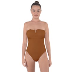 Rust Orange	 - 	tie Back One Piece Swimsuit by ColorfulSwimWear