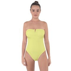 Light Lime Yellow	 - 	tie Back One Piece Swimsuit by ColorfulSwimWear