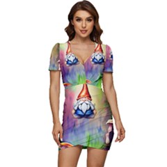 Thaumaturgy Magically Prestidigitation Sleight Of Hand Fly Agaric Abracadabra Low Cut Cap Sleeve Mini Dress by GardenOfOphir