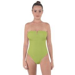 Avocado Green	 - 	tie Back One Piece Swimsuit by ColorfulSwimWear