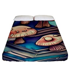 Mushroom Cloud Legerdemain Portobello Warlock Fitted Sheet (california King Size) by GardenOfOphir