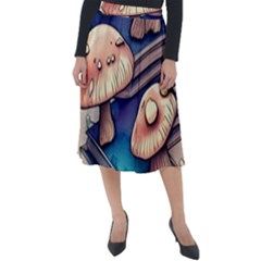 Mushroom Cloud Legerdemain Portobello Warlock Classic Velour Midi Skirt  by GardenOfOphir