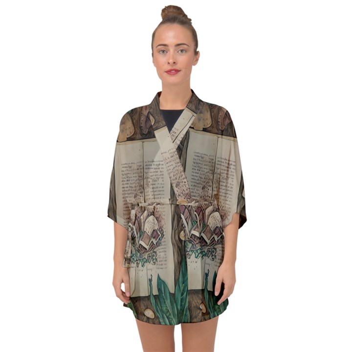 Charming Toadstool Half Sleeve Chiffon Kimono