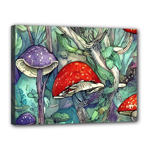 Necromancy Mushroom Canvas 16  X 12  (stretched) by GardenOfOphir