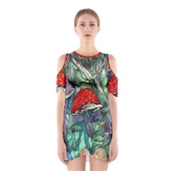 Necromancy Mushroom Shoulder Cutout One Piece Dress by GardenOfOphir