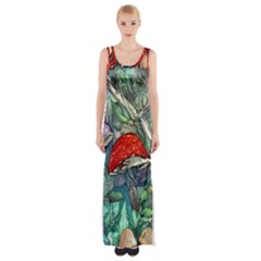 Necromancy Mushroom Thigh Split Maxi Dress by GardenOfOphir