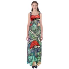 Necromancy Mushroom Empire Waist Maxi Dress by GardenOfOphir