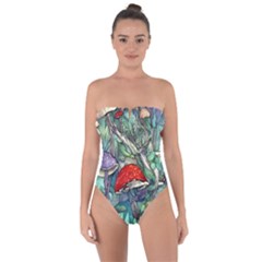 Necromancy Mushroom Tie Back One Piece Swimsuit by GardenOfOphir