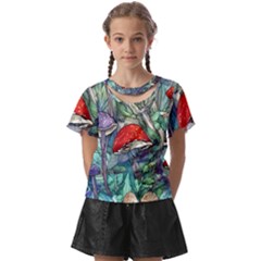 Necromancy Mushroom Kids  Front Cut Tee by GardenOfOphir