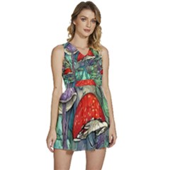 Necromancy Mushroom Sleeveless High Waist Mini Dress by GardenOfOphir