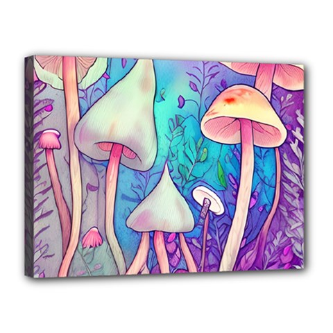 Magician s Charm Mushroom Canvas 16  X 12  (stretched) by GardenOfOphir