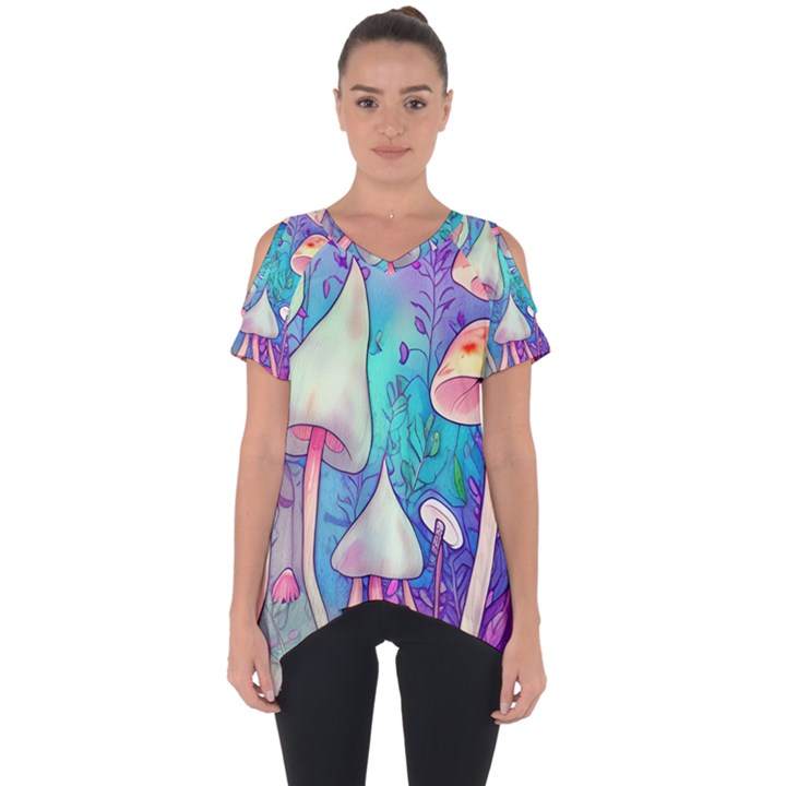 Magician s Charm Mushroom Cut Out Side Drop Tee