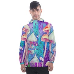 Magician s Charm Mushroom Men s Front Pocket Pullover Windbreaker by GardenOfOphir