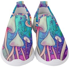 Magician s Charm Mushroom Kids  Slip On Sneakers by GardenOfOphir