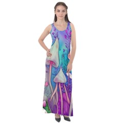 Magician s Charm Mushroom Sleeveless Velour Maxi Dress by GardenOfOphir