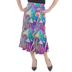 Magician s Charm Mushroom Midi Mermaid Skirt by GardenOfOphir