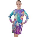 Magician s Charm Mushroom Long Sleeve Hoodie Dress View1