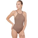 Cafe au Lait Brown	 - 	High Neck One Piece Swimsuit View1