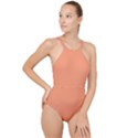 Light Orange	 - 	High Neck One Piece Swimsuit View1