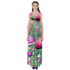 Conjuration Mushroom Empire Waist Maxi Dress by GardenOfOphir