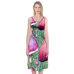 Conjuration Mushroom Midi Sleeveless Dress by GardenOfOphir