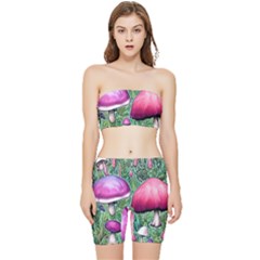 Conjuration Mushroom Stretch Shorts And Tube Top Set by GardenOfOphir