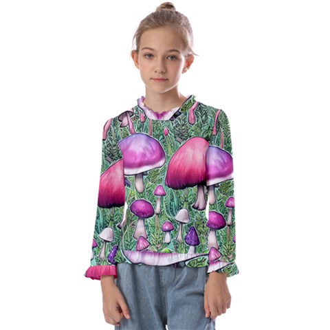 Conjuration Mushroom Kids  Frill Detail Tee by GardenOfOphir