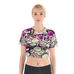 Sorcery Mushroom Cotton Crop Top by GardenOfOphir