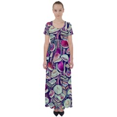 Sorcery Mushroom High Waist Short Sleeve Maxi Dress by GardenOfOphir