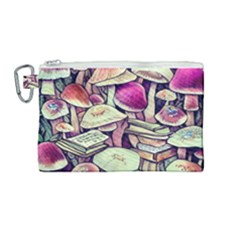 Sorcery Mushroom Canvas Cosmetic Bag (medium) by GardenOfOphir