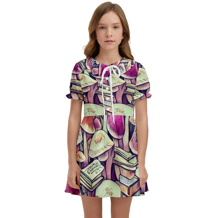 Sorcery Mushroom Kids  Sweet Collar Dress