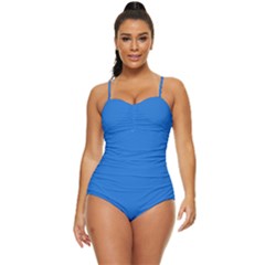 Bright Navy Blue	 - 	retro Full Coverage Swimsuit by ColorfulSwimWear