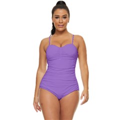 Iris Purple	 - 	retro Full Coverage Swimsuit by ColorfulSwimWear