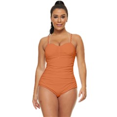 Halloween Orange	 - 	retro Full Coverage Swimsuit by ColorfulSwimWear