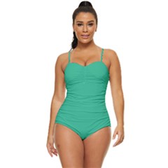 Mountain Meadow Green	 - 	retro Full Coverage Swimsuit by ColorfulSwimWear