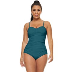 Eagle Green	 - 	retro Full Coverage Swimsuit by ColorfulSwimWear