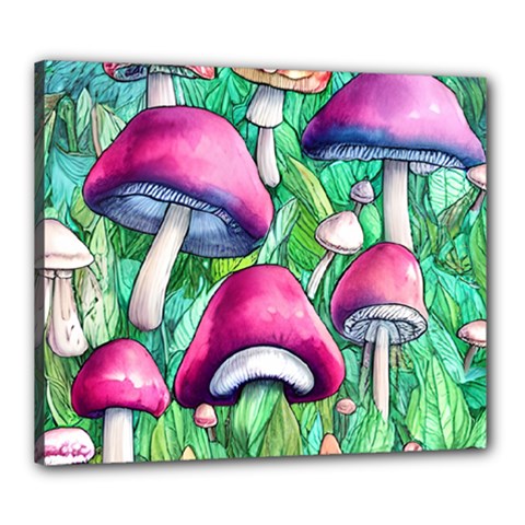 Charmed Toadstool Canvas 24  X 20  (stretched) by GardenOfOphir