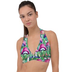 Charmed Toadstool Halter Plunge Bikini Top